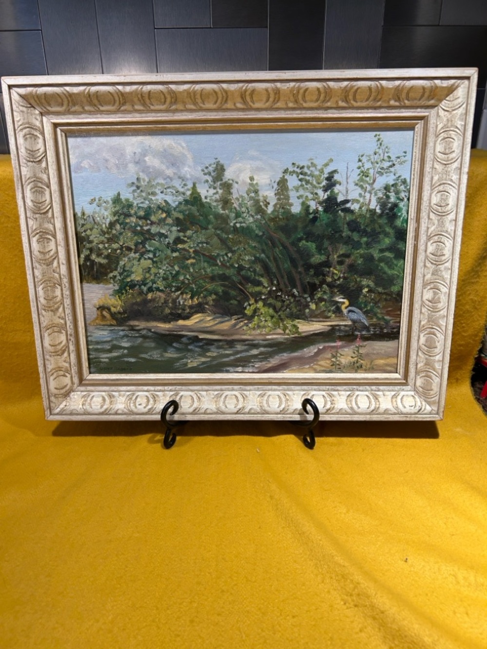 Original Oil Painted On Play-Wood “Big Storm Bay” On The LOTW Kenora, On